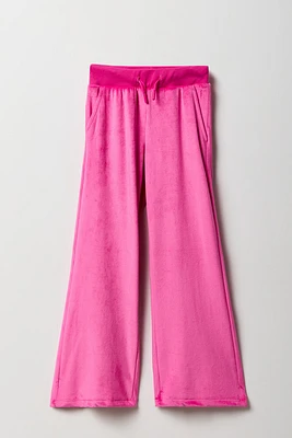 Pantalon à jambe large en velours avec imprimé Aeropostale pour fille