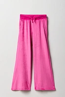 Pantalon à jambe large en velours avec imprimé Aeropostale pour fille