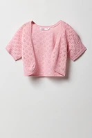 Veste en tricot de pointelle pour fille