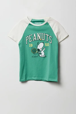 Girls Peanuts Graphic Raglan T-Shirt