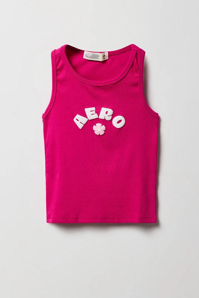 Girls Aero Puff Print Ribbed Tank