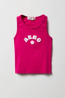 Girls Aero Puff Print Ribbed Tank