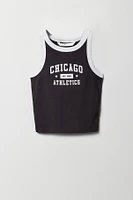 Girls Varsity Graphic Ribbed Ringer Tank