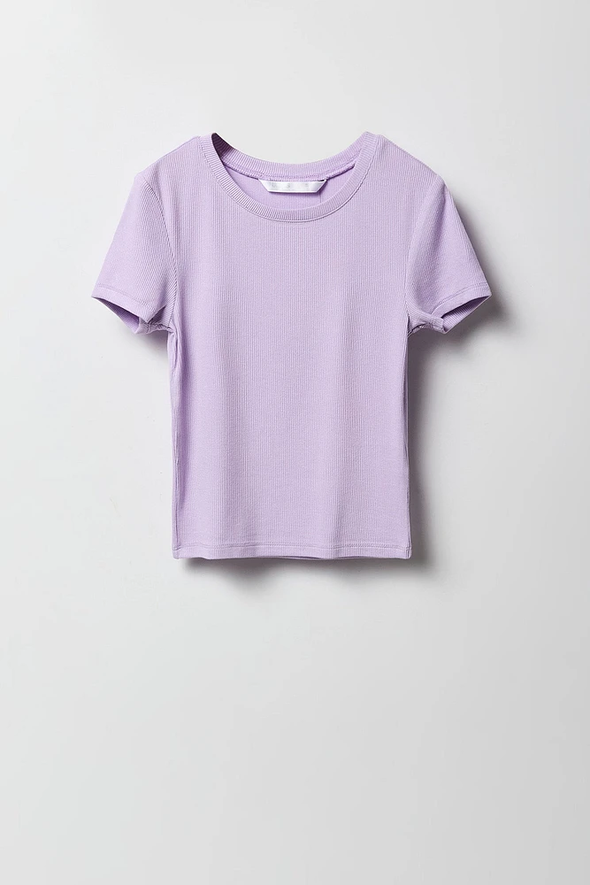 Girls Ribbed Baby T-Shirt
