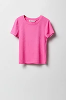T-shirt ultracourt côtelé pour fille
