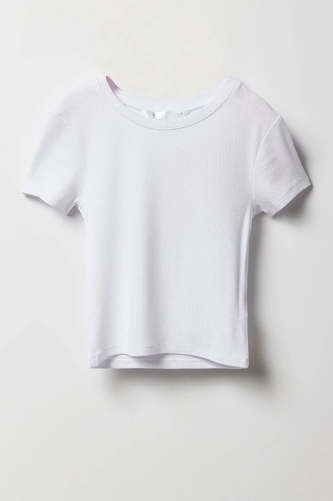 T-shirt côtelé pour fille