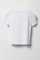 Girls Ribbed T-Shirt
