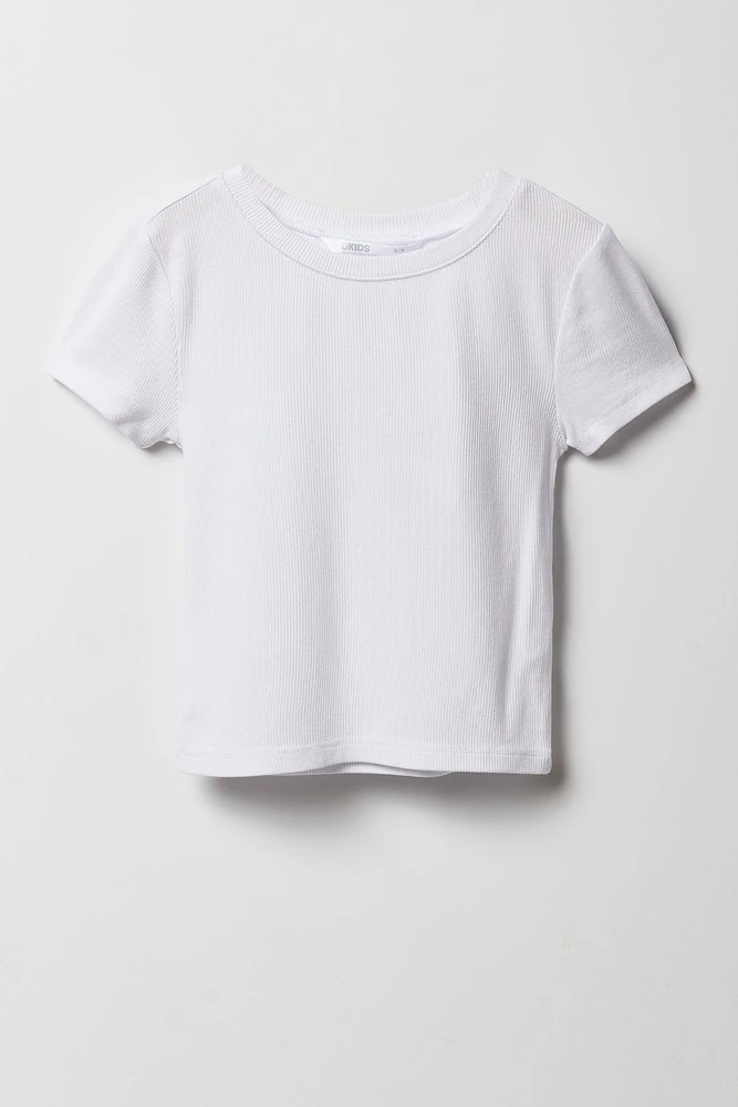 T-shirt côtelé pour filles