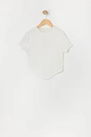 T-shirt texturé avec ourlet bandana pour fille
