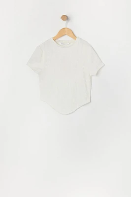 Girls Textured Hanky Hem T-Shirt