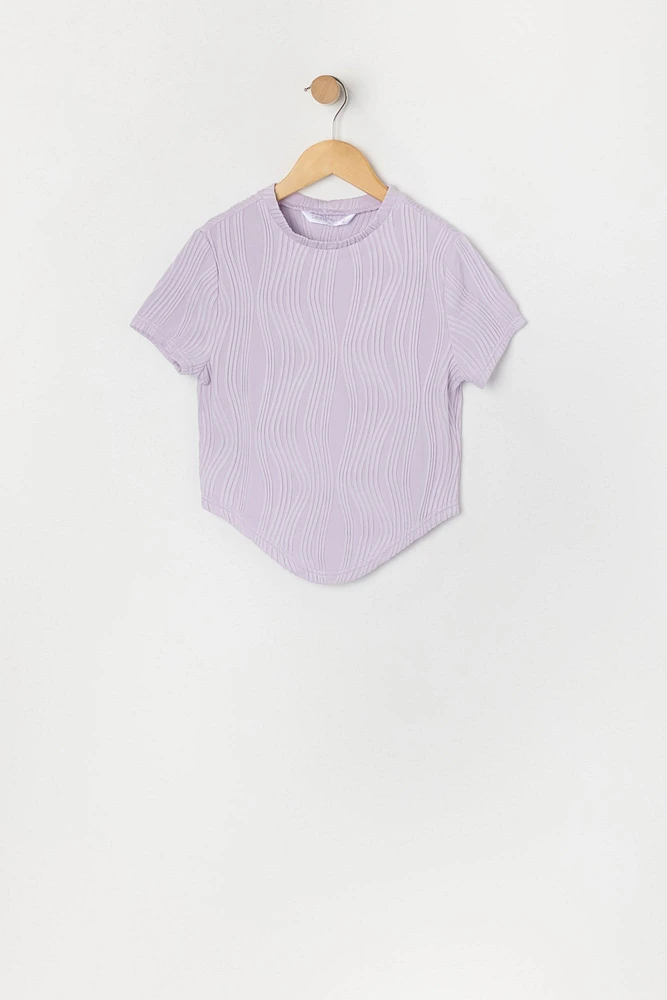Girls Textured Hanky Hem T-Shirt