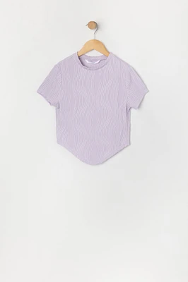 Girls Textured Hanky Hem T-Shirt