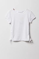 T-shirt cintré et côtelé sur le côté pour filles