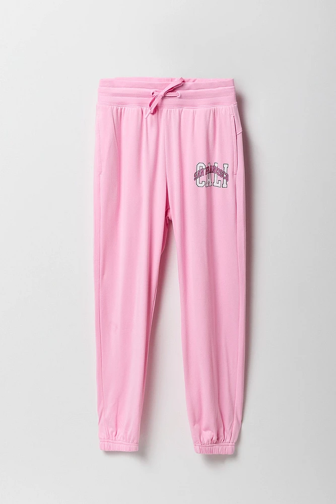 Jogger Active en molleton doux avec imprimé City pour fille