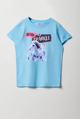 T-shirt à imprimé Born to Sparkle pour fille