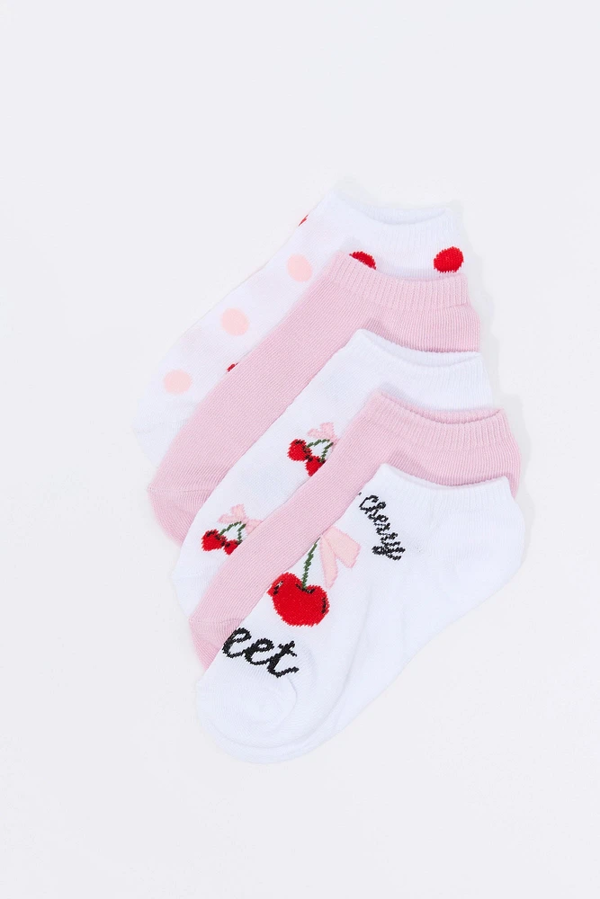 Girls Trendy Ankle Socks (5 Pack)