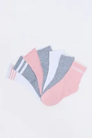 Girls City Striped Quarter Socks (7 Pack)