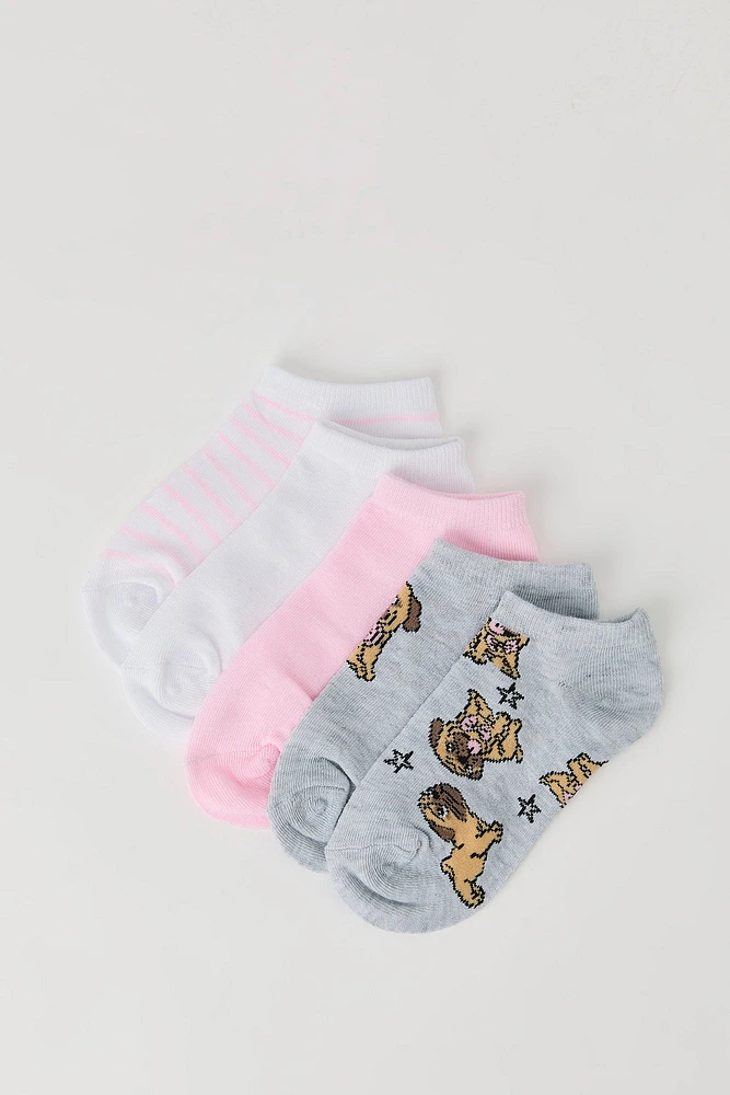 Girls Trendy Ankle Socks (5 Pack)