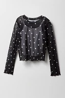 Ensemble ave haut à manches longues et camisole en filet pour fille