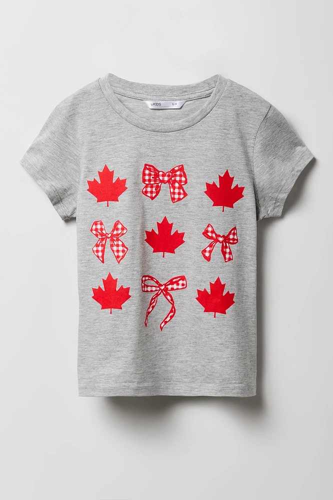 T-shirt à imprimé de boucle Canada pour filles