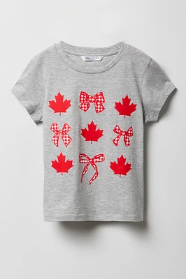 Girls Canada Bow Graphic T-Shirt