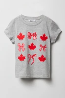 Girls Canada Bow Graphic T-Shirt