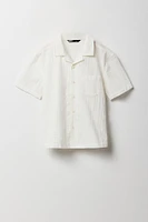 Boys Textured Button-Up Top
