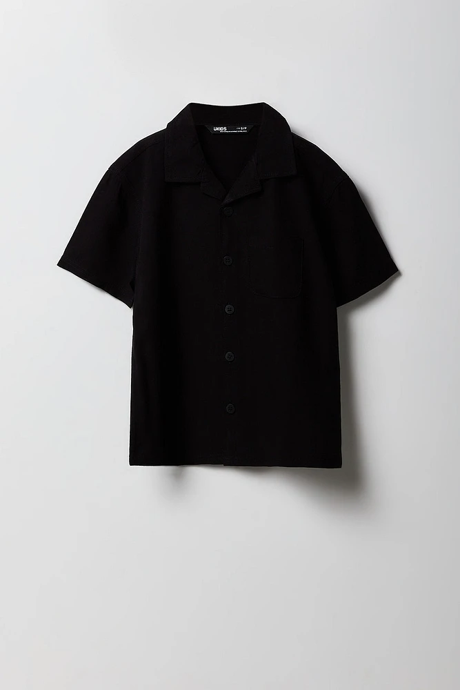 Boys Collared Boxy Button-Up Top