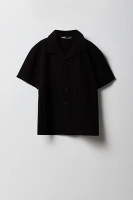 Boys Collared Boxy Button-Up Top