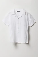 Boys Gauze Boxy Collared Top