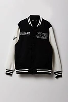 Kids Chenille Embroidered Fleece Varsity Jacket