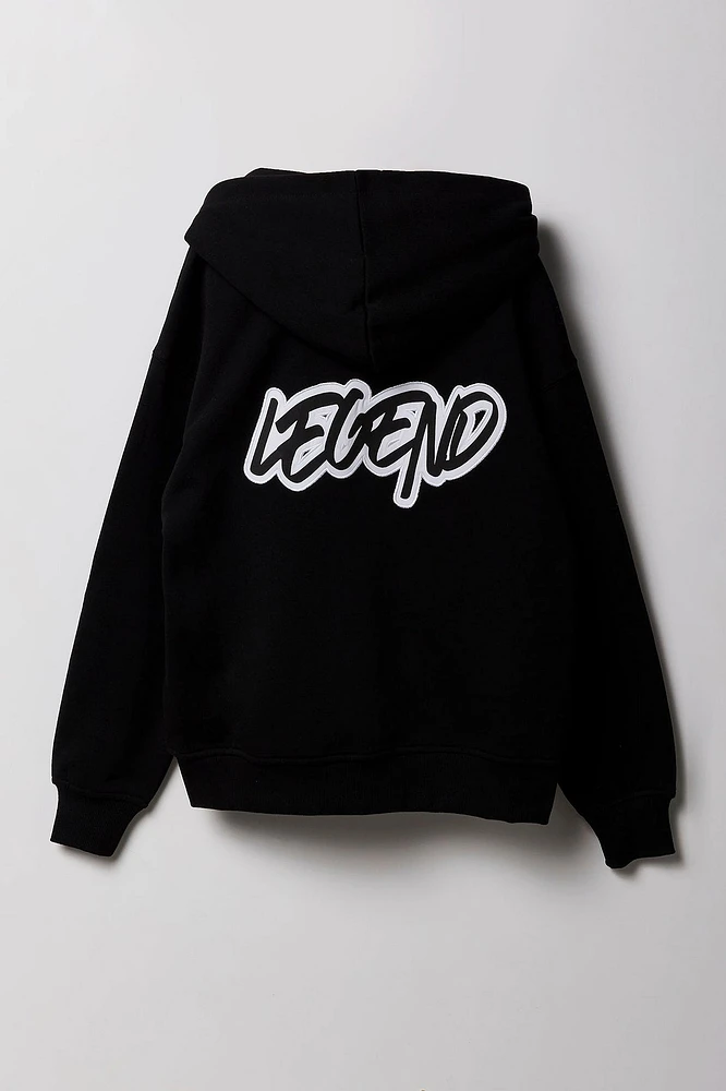 Kids Legend Embroidered Zip-Up Fleece Hoodie
