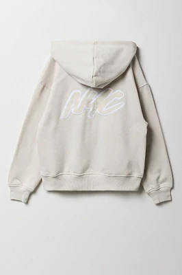 Haut à capuchon en molleton avec glissière broderie Legend pour enfants