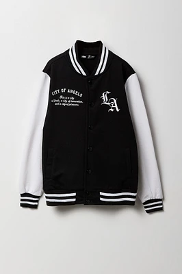 Kids City Graphic Fleece Varsity Jacket