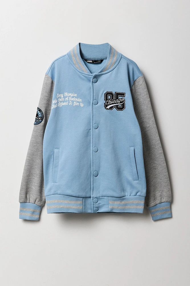 Blouson de style universitaire en molleton avec imprimé City pour enfants