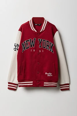 Blouson de style universitaire en molleton avec imprimé City pour enfants