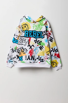 Kids Graffiti Print Hoodie