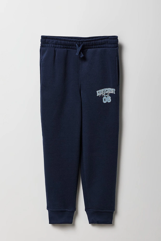 Jogger en molleton imprimé avec motif brodé pour enfants