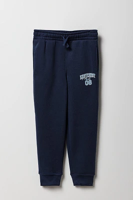 Jogger en molleton imprimé avec motif brodé pour enfants