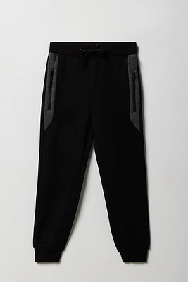 Kids Colourblock Zipper Pocket Fleece Jogger