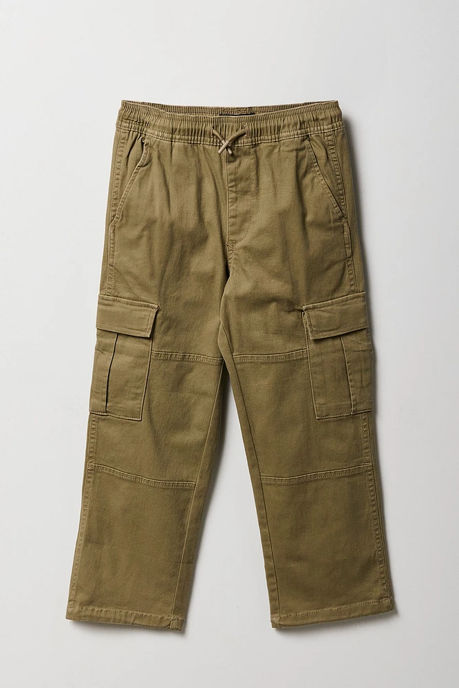 Jogger cargo à jambe droite avec taille coulissante pour garçon