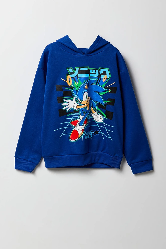 Haut à capuchon en molleton imprimé Sonic pour enfants