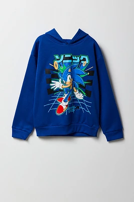 Haut à capuchon en molleton imprimé Sonic pour enfants