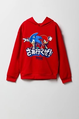 Haut à capuchon en molleton imprimé Sonic pour enfants