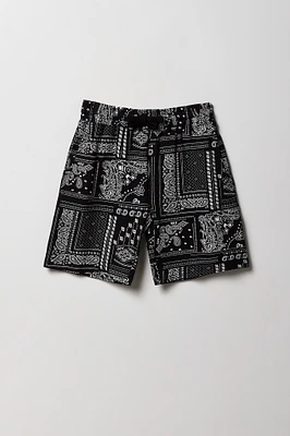 Boys Bandana Print Fleece Short