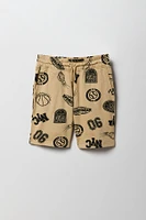 Boys Sports Print Fleece Short