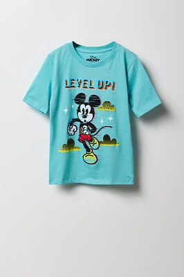 T-shirt à imprimé Mickey Level Up pour enfants