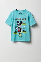T-shirt à imprimé Mickey Level Up pour enfants