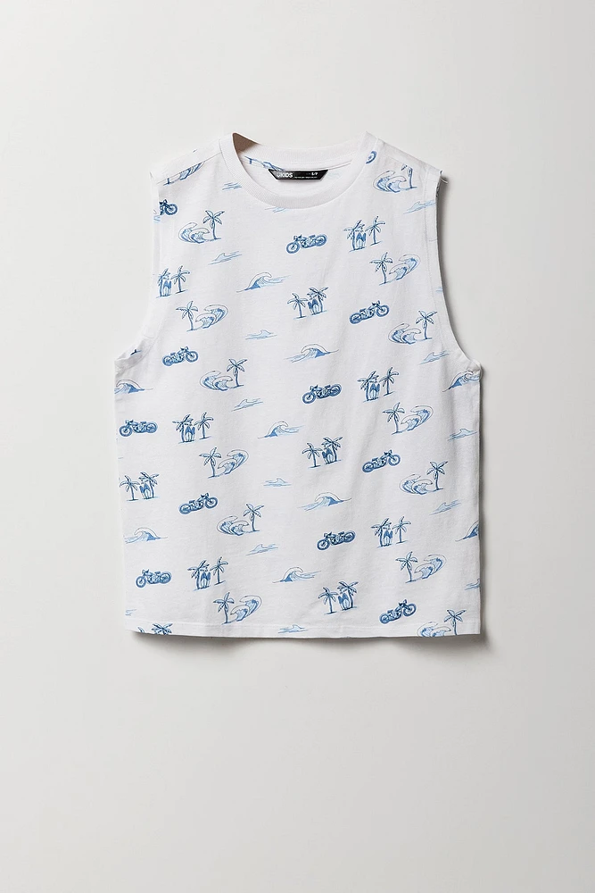 Boys Tropical Vacation Printed Tank
