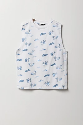 Boys Tropical Vacation Printed Tank